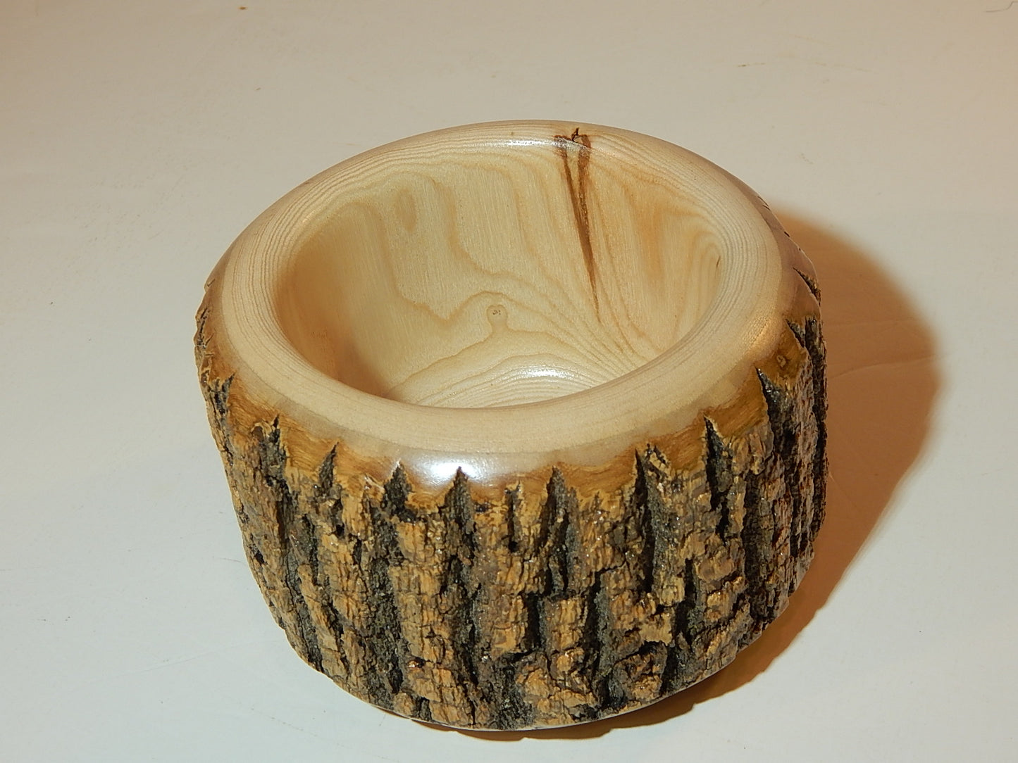 Ash Wood Bowl, Live Bark Edge, Handmade, Artisan Crafted