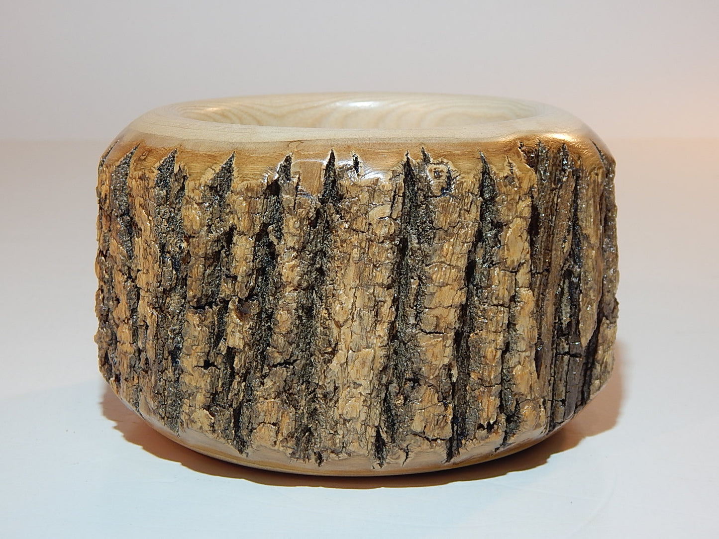 Ash Wood Bowl, Live Bark Edge, Handmade, Artisan Crafted