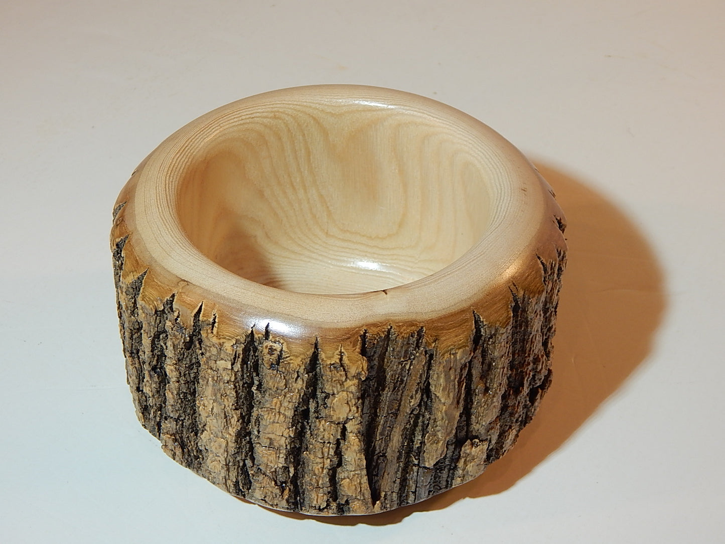 Ash Wood Bowl, Live Bark Edge, Handmade, Artisan Crafted