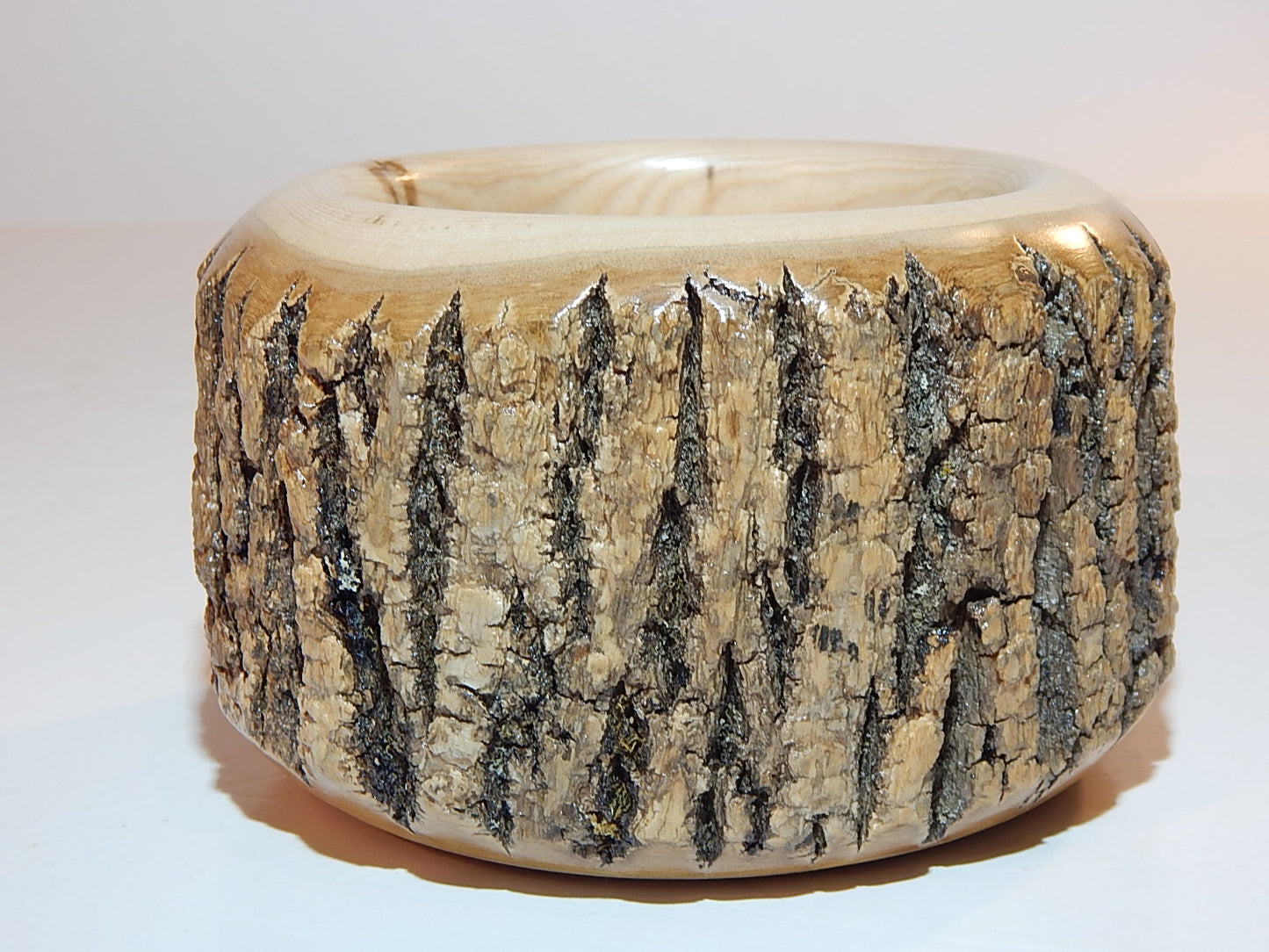 Ash Wood Bowl, Live Bark Edge, Handmade, Artisan Crafted