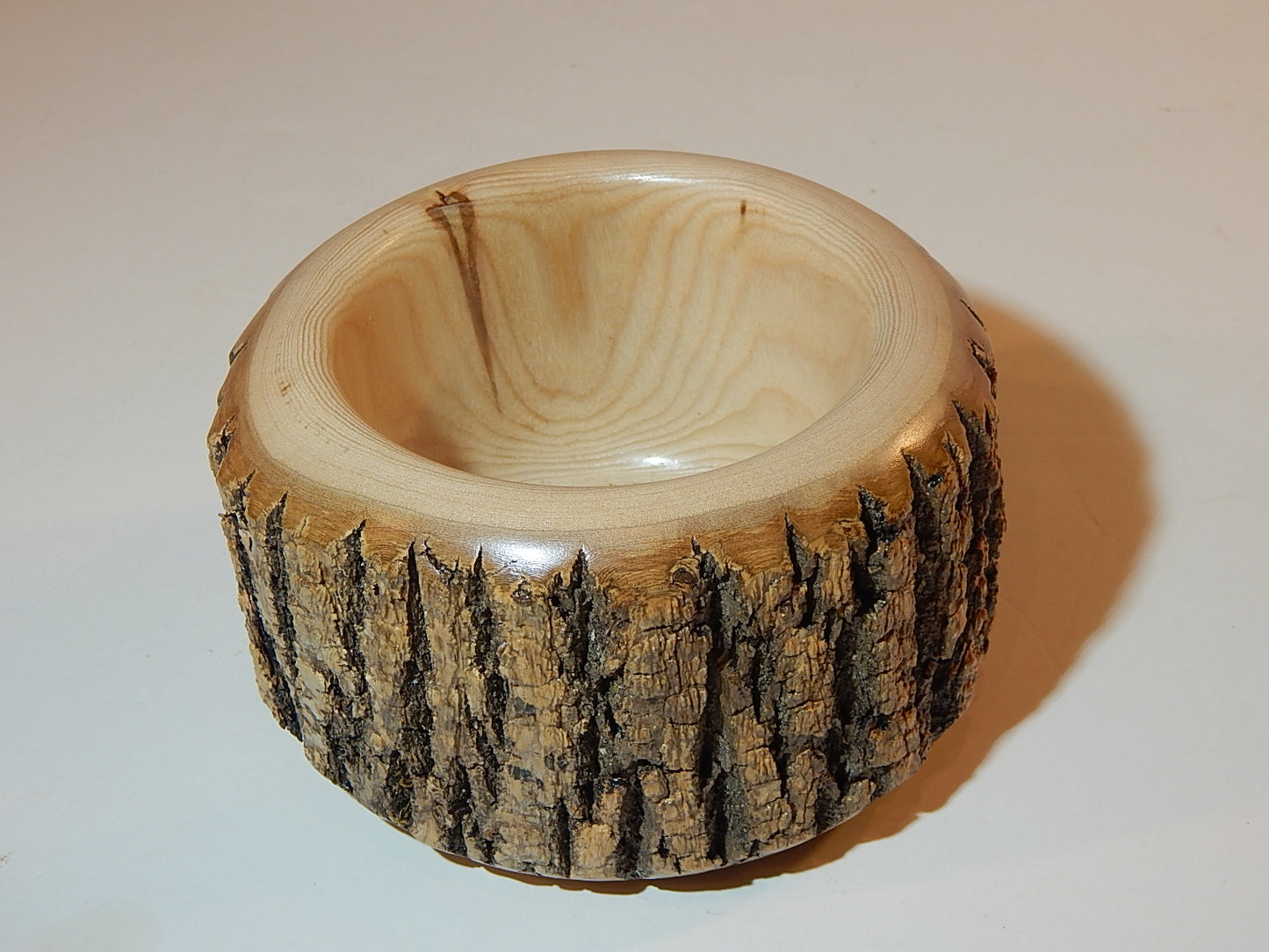 Ash Wood Bowl, Live Bark Edge, Handmade, Artisan Crafted