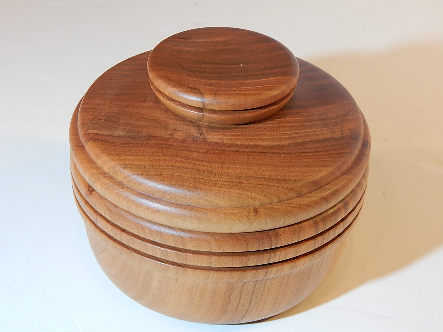 Wild Cherry Bowl with Lid, Handmade Lathe Turned Box, Artisan Crafted