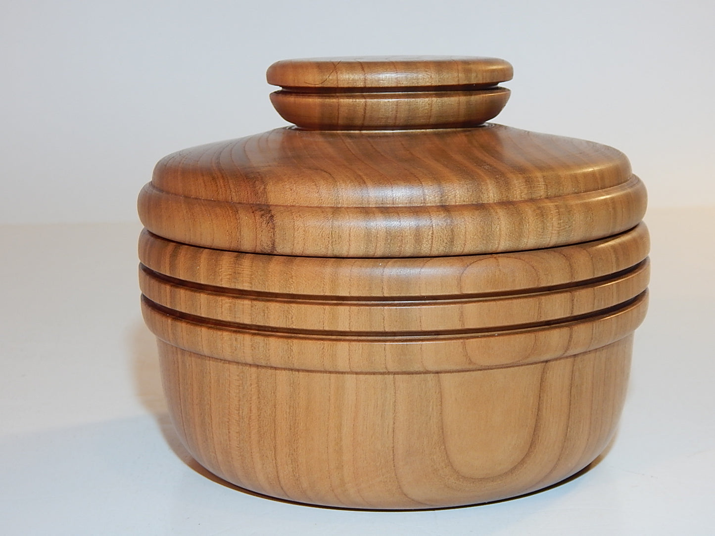 Wild Cherry Bowl with Lid, Handmade Lathe Turned Box, Artisan Crafted