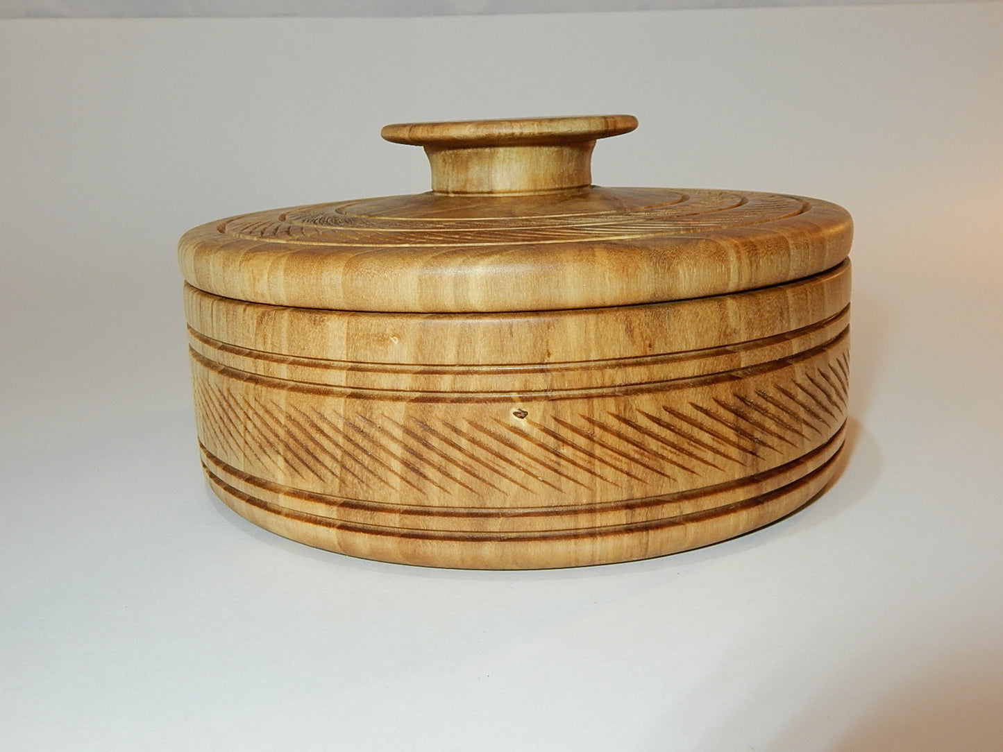 Poplar Wood Bowl with Lid, Handmade, Artisan Crafted