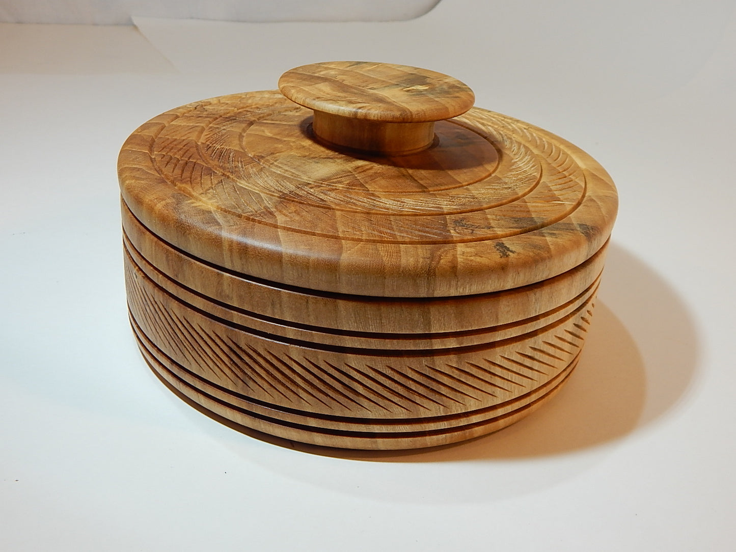 Poplar Wood Bowl with Lid, Handmade, Artisan Crafted