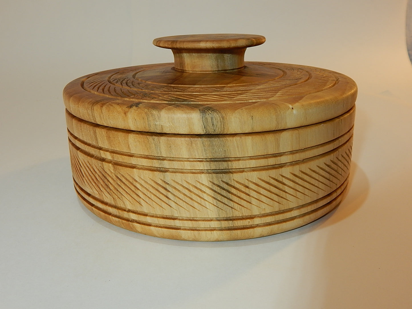 Poplar Wood Bowl with Lid, Handmade, Artisan Crafted