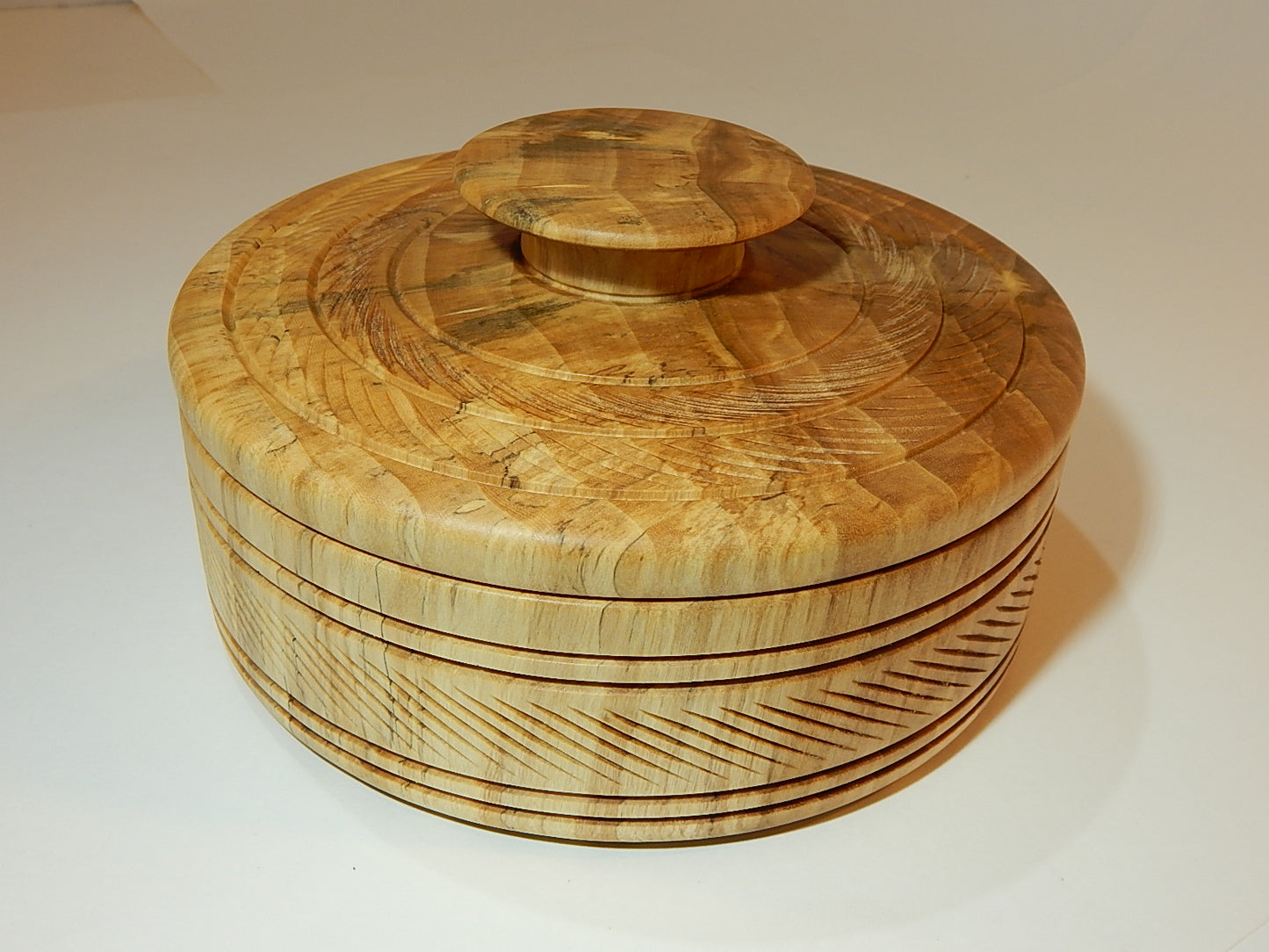 Poplar Wood Bowl with Lid, Handmade, Artisan Crafted