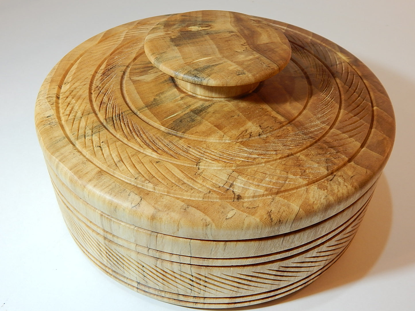 Poplar Wood Bowl with Lid, Handmade, Artisan Crafted