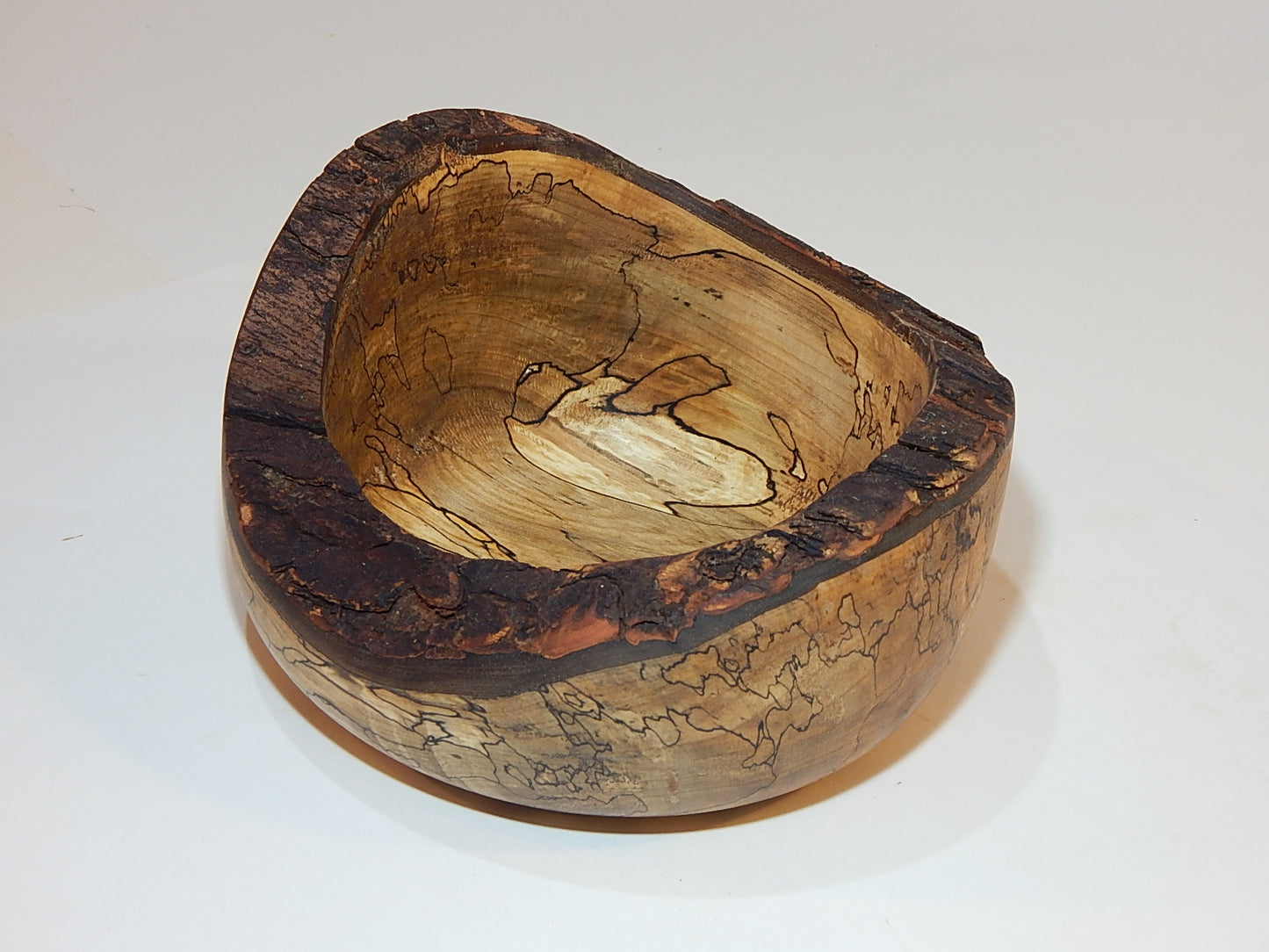 Maple Wood Bowl, Live Bark Edge, Handmade, Artisan Crafted