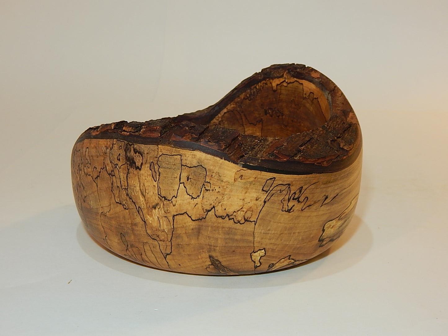 Maple Wood Bowl, Live Bark Edge, Handmade, Artisan Crafted