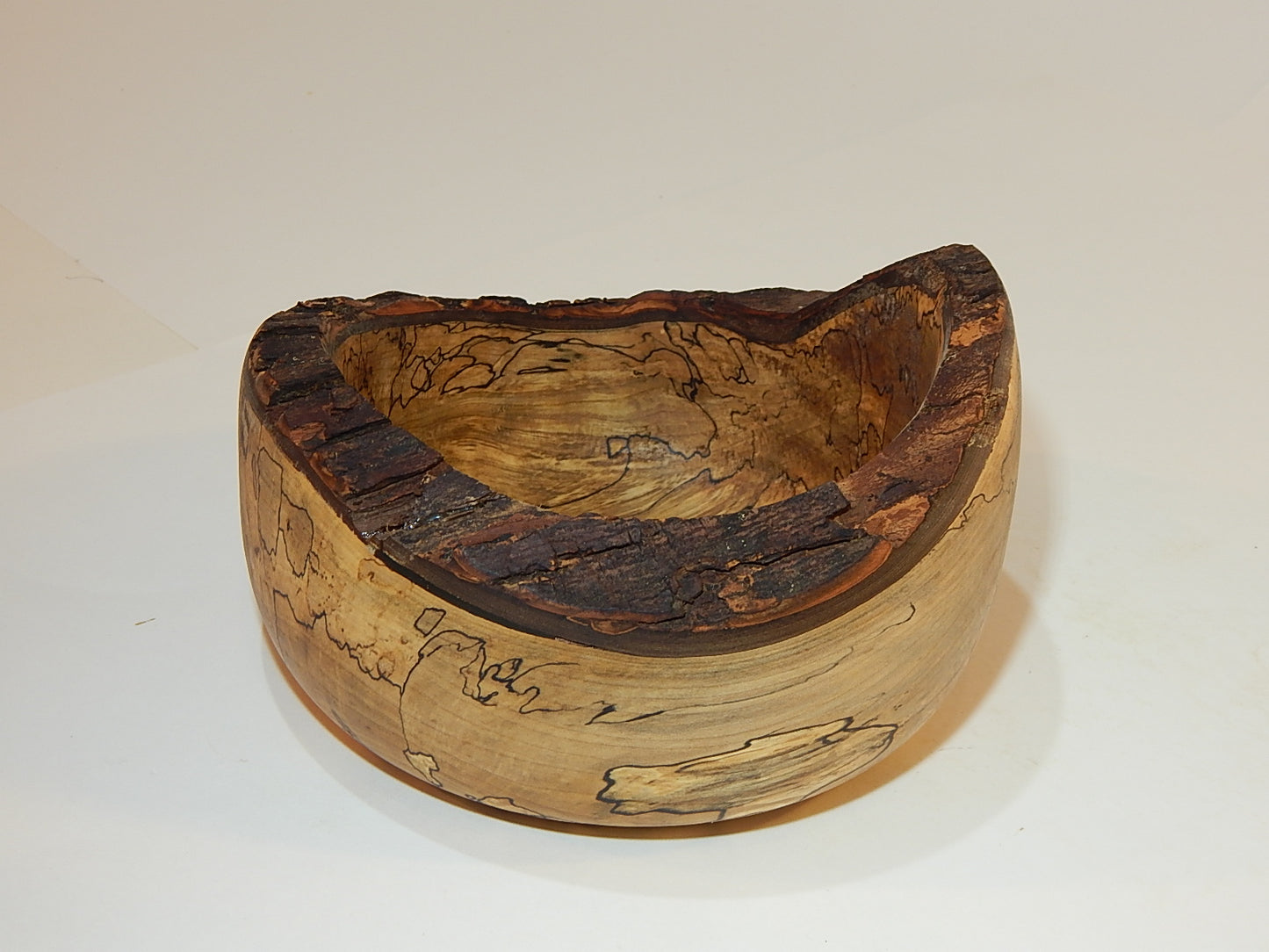 Maple Wood Bowl, Live Bark Edge, Handmade, Artisan Crafted