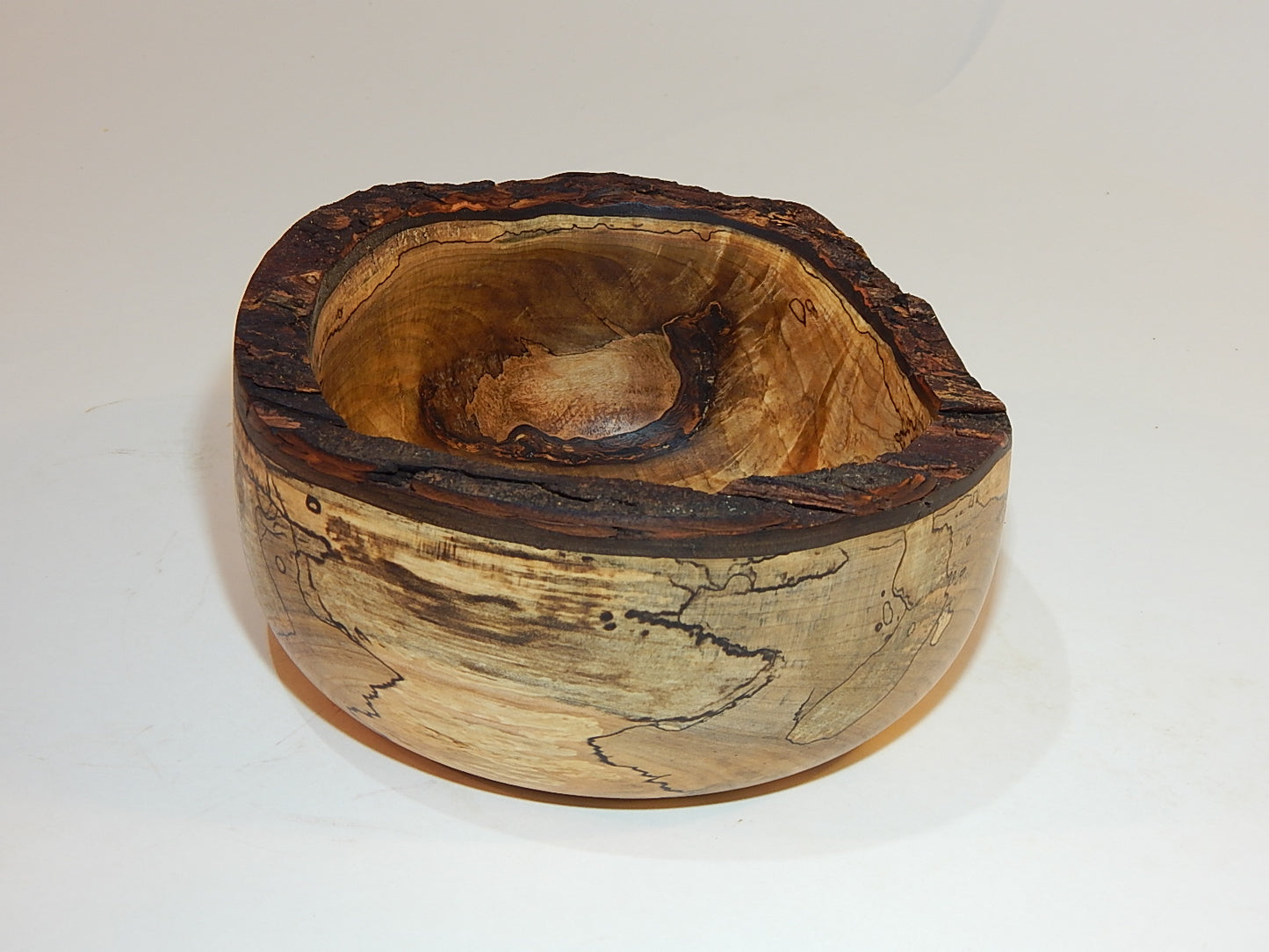 Maple Wood Bowl, Live Bark Edge, Handmade, Artisan Crafted