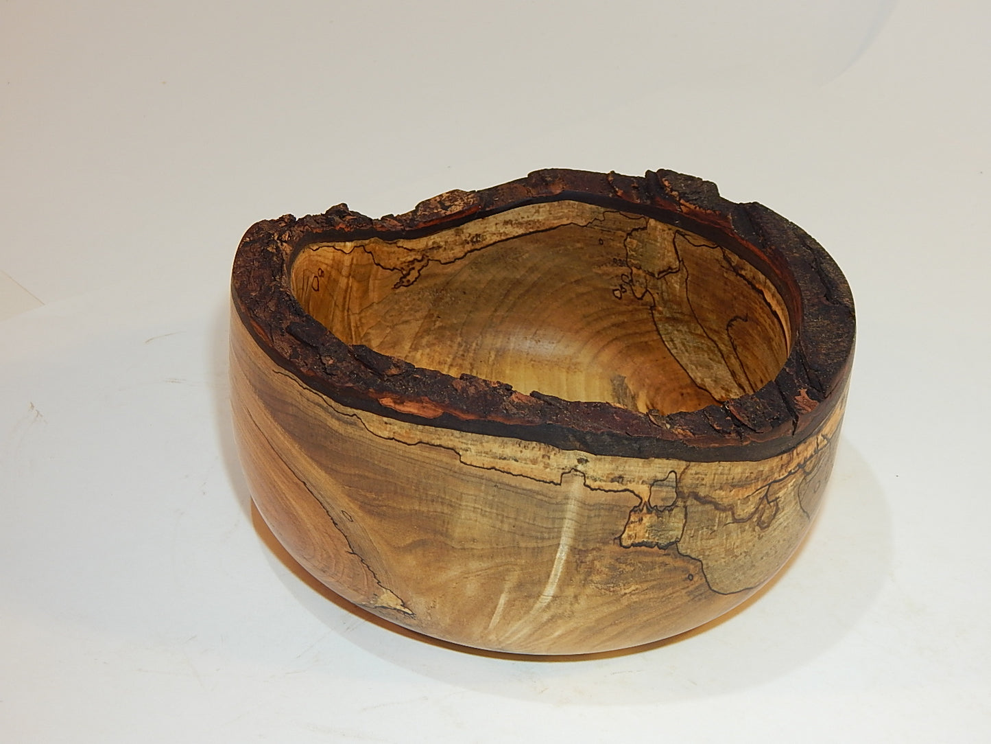 Maple Wood Bowl, Live Bark Edge, Handmade, Artisan Crafted