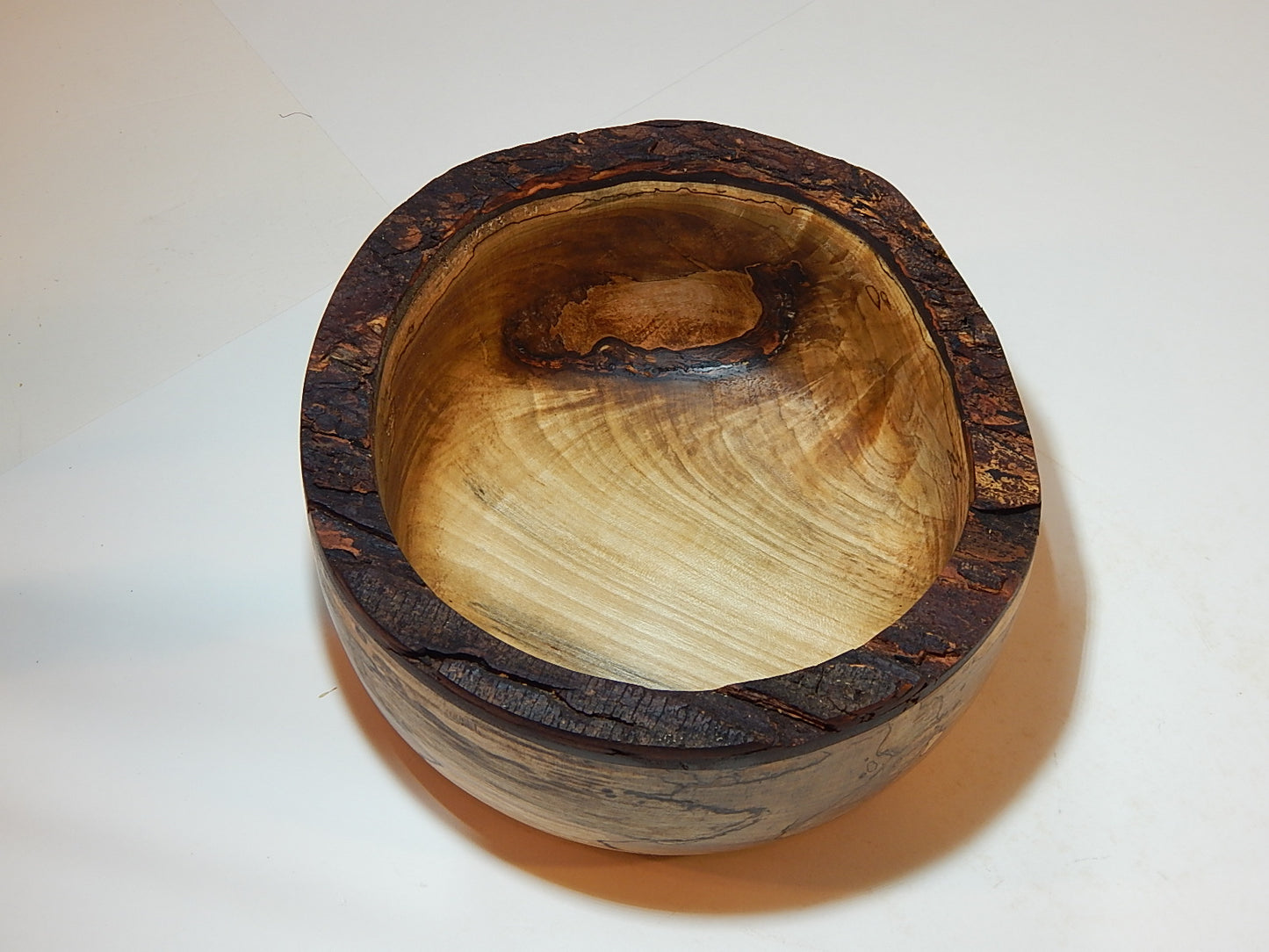 Maple Wood Bowl, Live Bark Edge, Handmade, Artisan Crafted