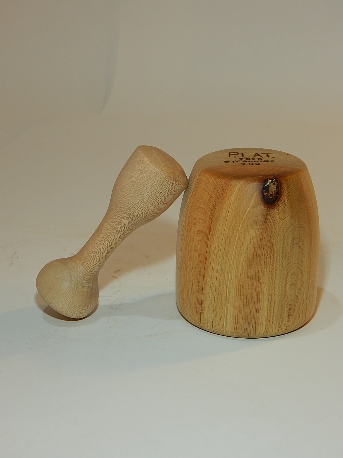 SYCAMORE MORTAR AND PESTLE HANDMADE LATHE TURNED ARTISAN CRAFTED