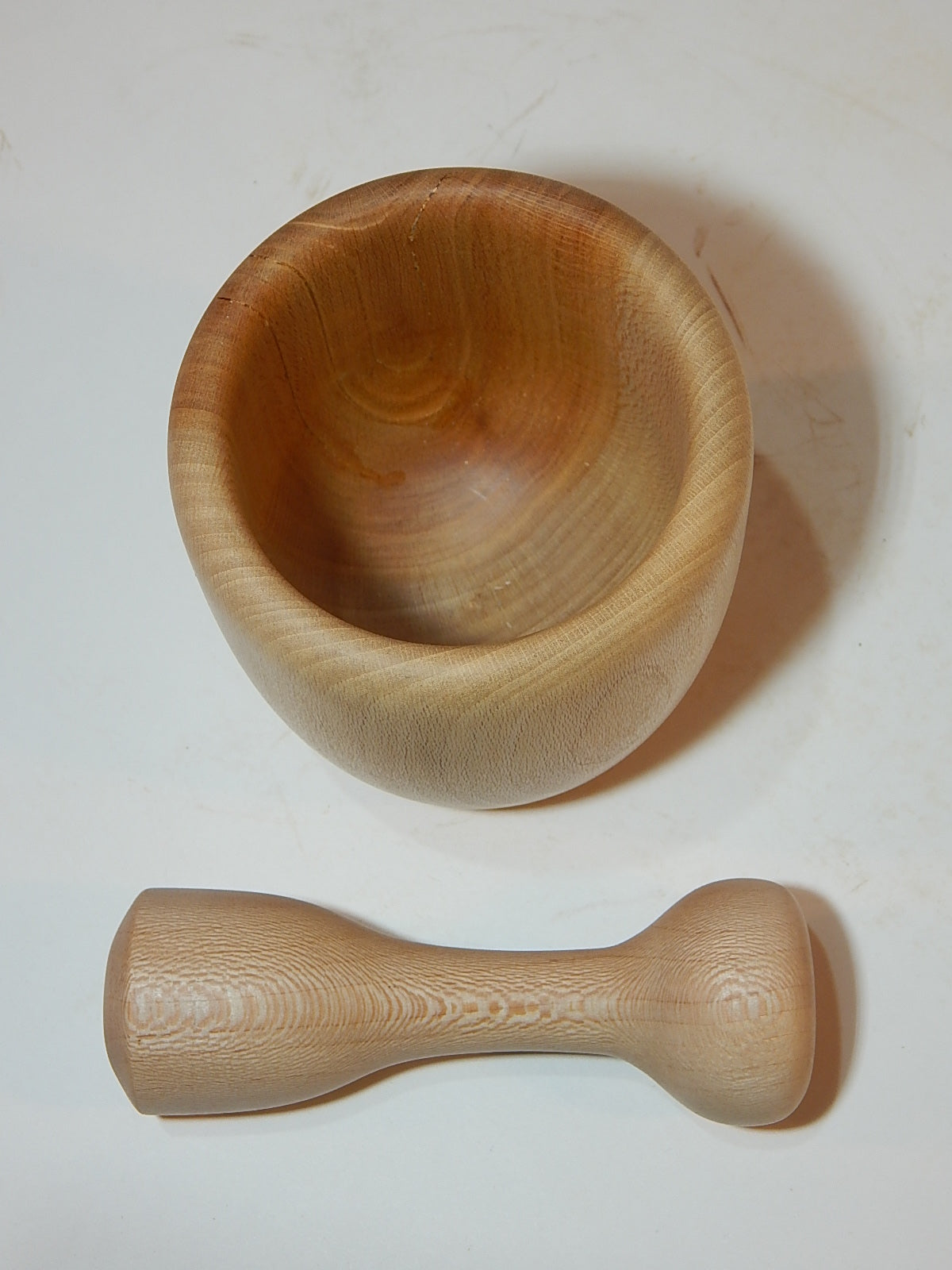 SYCAMORE MORTAR AND PESTLE HANDMADE LATHE TURNED ARTISAN CRAFTED