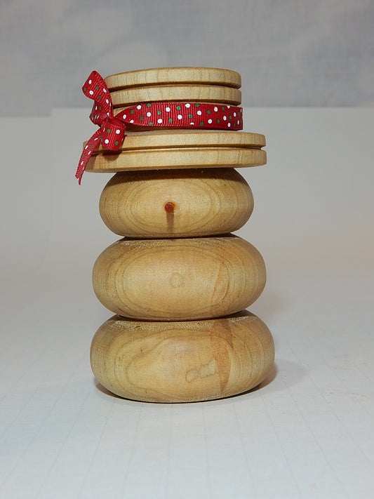 Snowman Solid Maple Lathe Turned Artisan Crafted