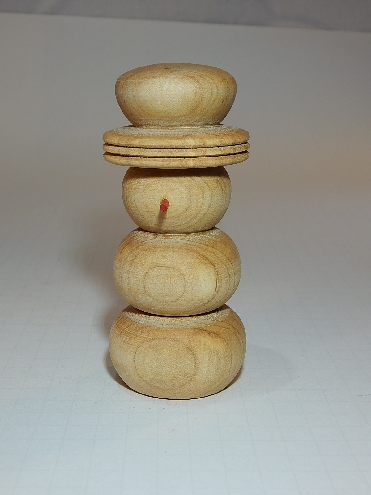 Snowman Solid Maple Lathe Turned Artisan Crafted