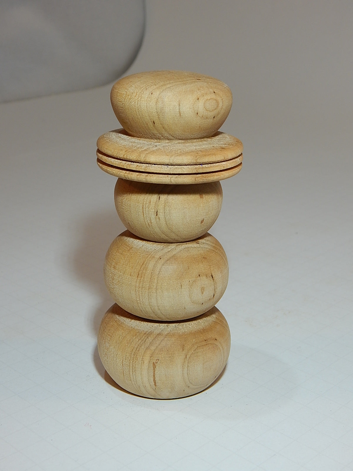 Snowman Solid Maple Lathe Turned Artisan Crafted