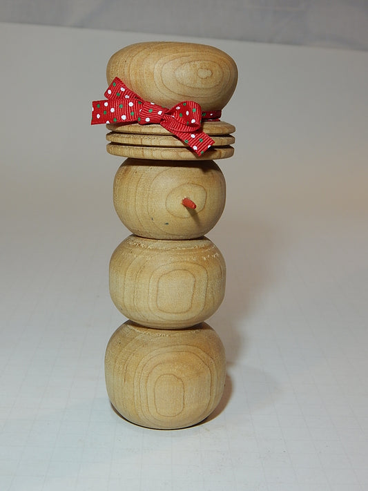 Snowman Solid Maple Lathe Turned Artisan Crafted