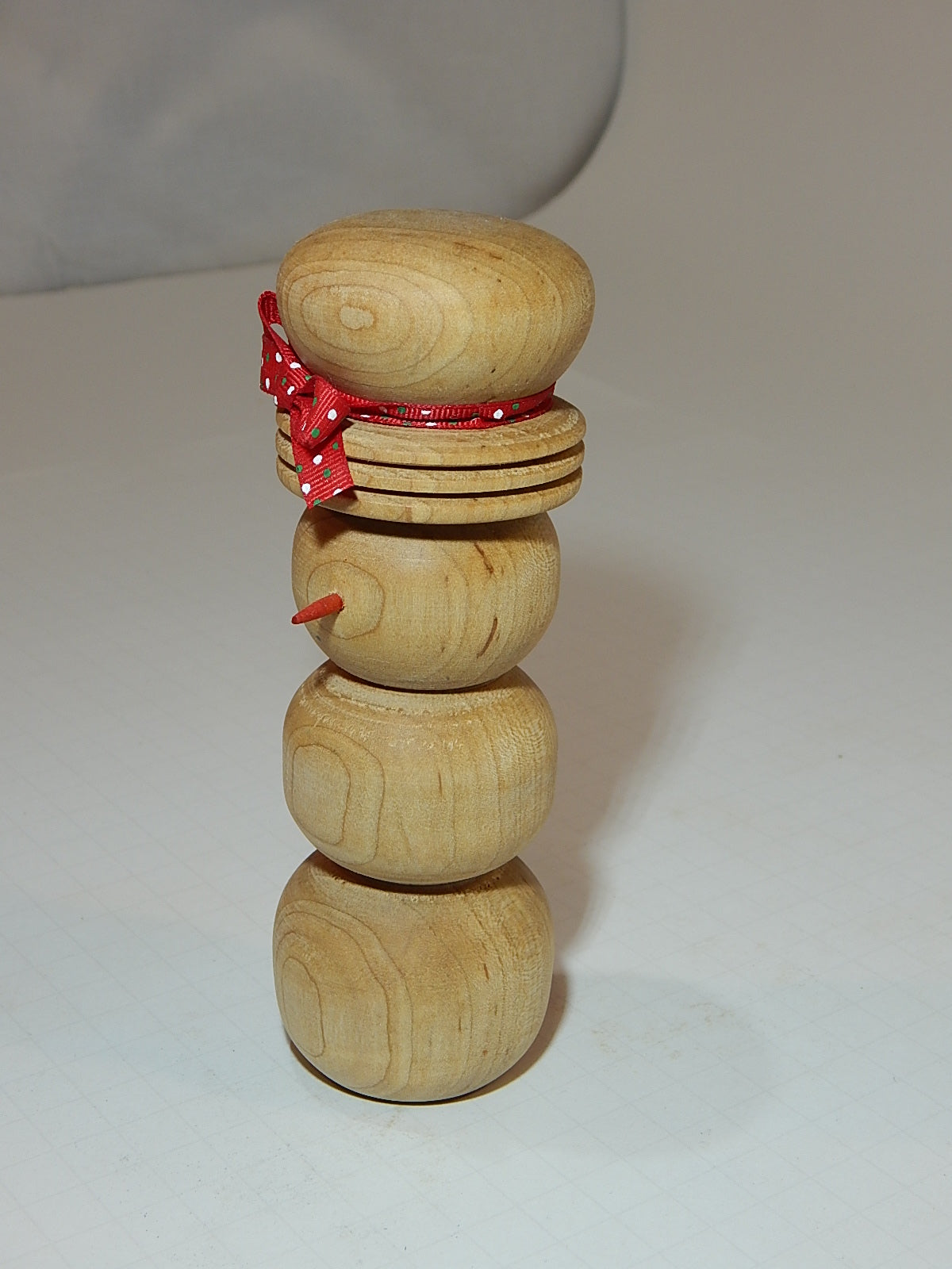 Snowman Solid Maple Lathe Turned Artisan Crafted