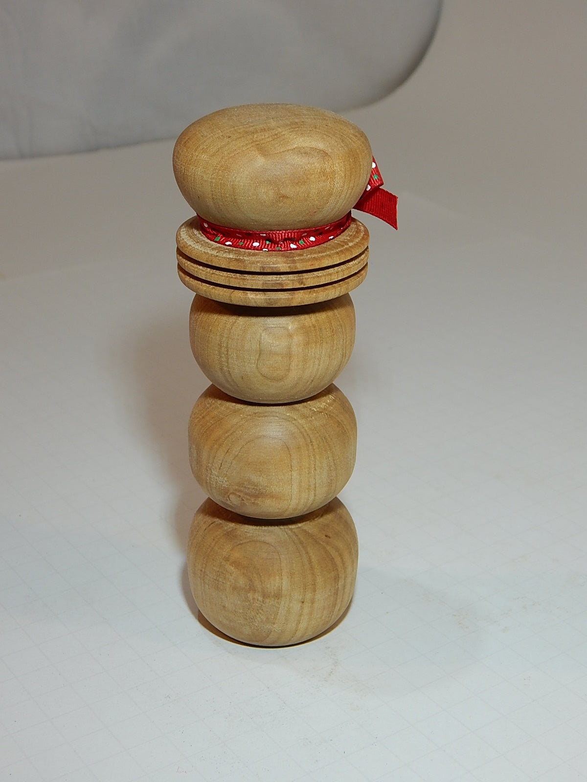 Snowman Solid Maple Lathe Turned Artisan Crafted