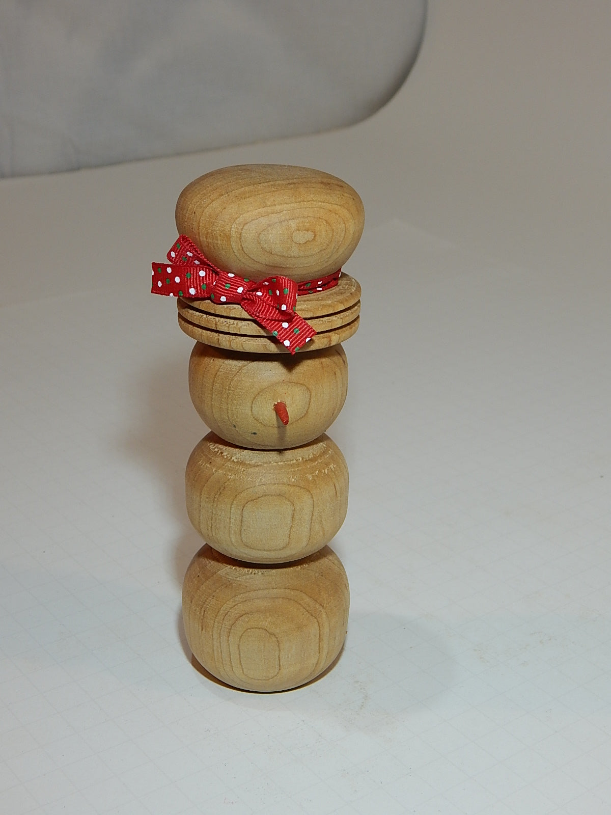 Snowman Solid Maple Lathe Turned Artisan Crafted