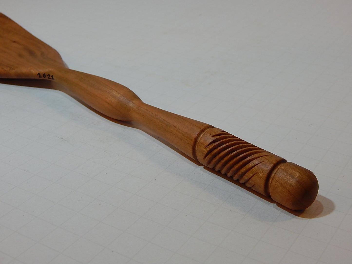 Wooden Spoon Solid Wild Cherry Lathe Turned Artisan Crafted