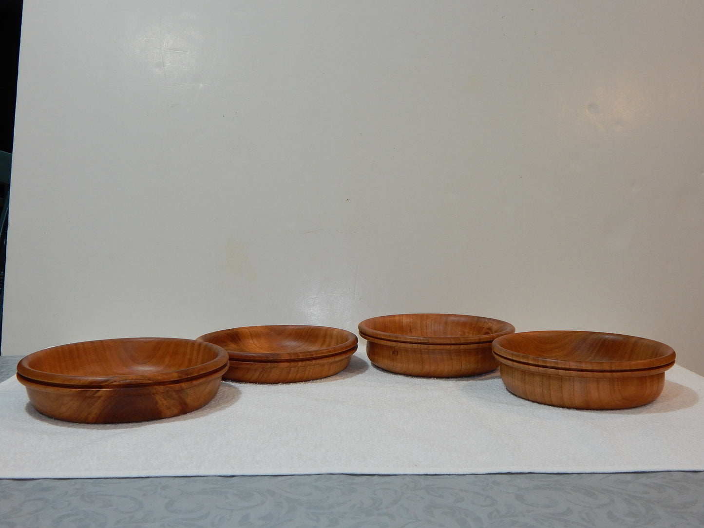 WILD CHERRY WOOD 4 BOWLS HANDMADE SET ARTISAN CRAFTED