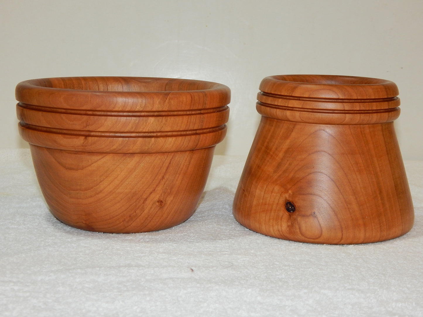 WILD CHERRY WOOD 2 BOWLS HANDMADE SET ARTISAN CRAFTED