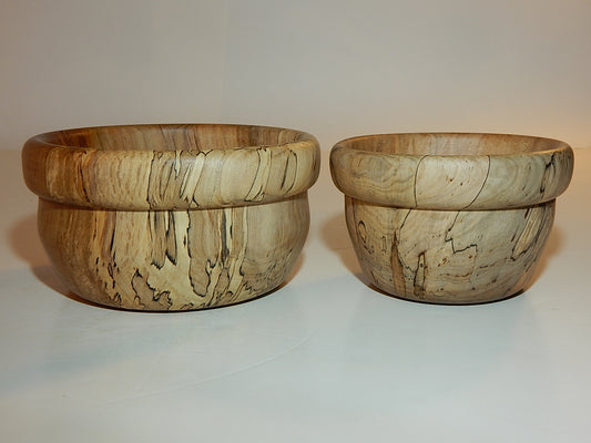 Maple 2 Bowl Set, Handmade Lathe Turned, Artisan Crafted