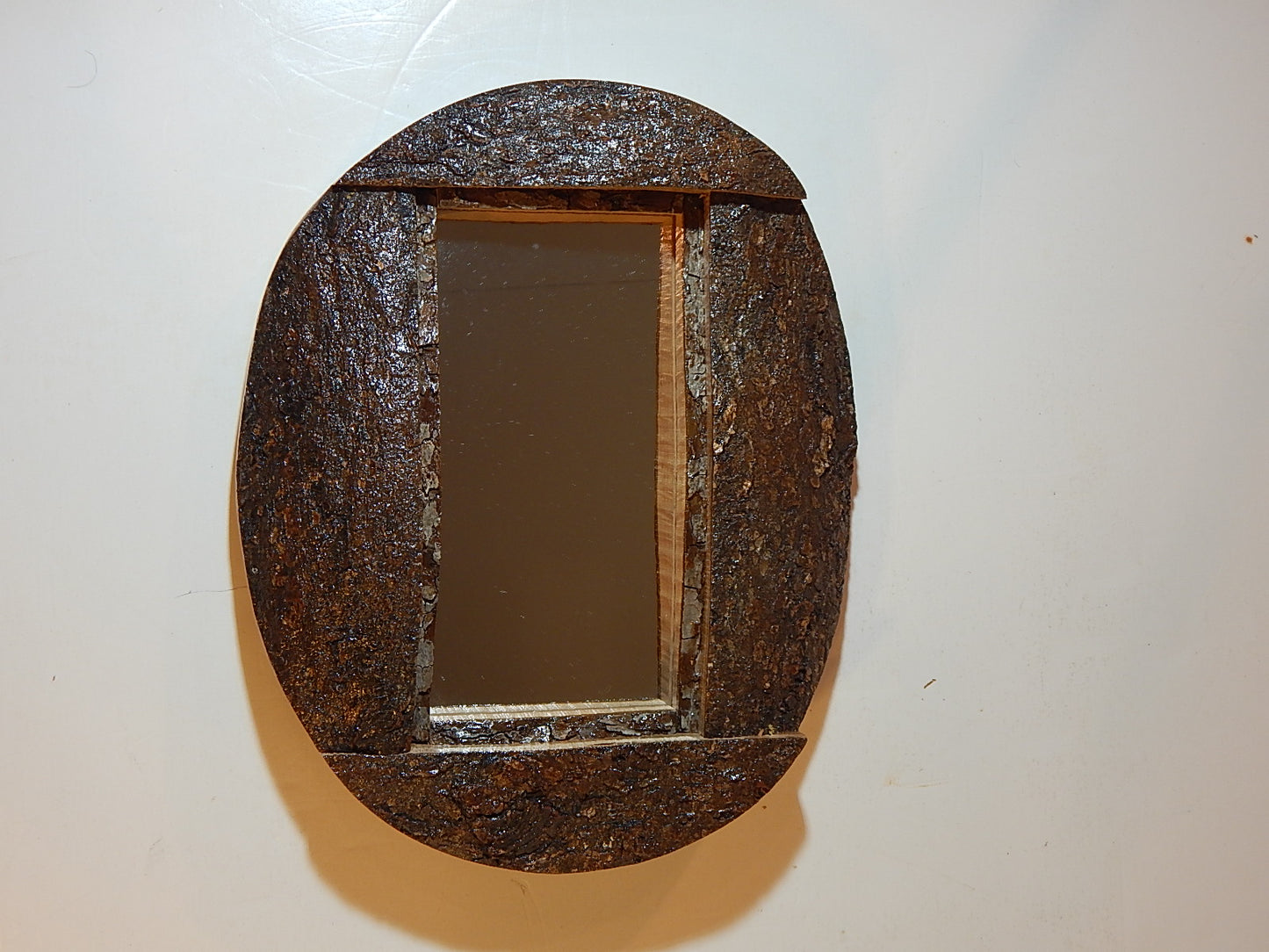 Live Edge Sycamore Frame Mirror, Wood with Bark Frame, 8 3/4" x 10 7/8", Handmade, Artisan Crafted