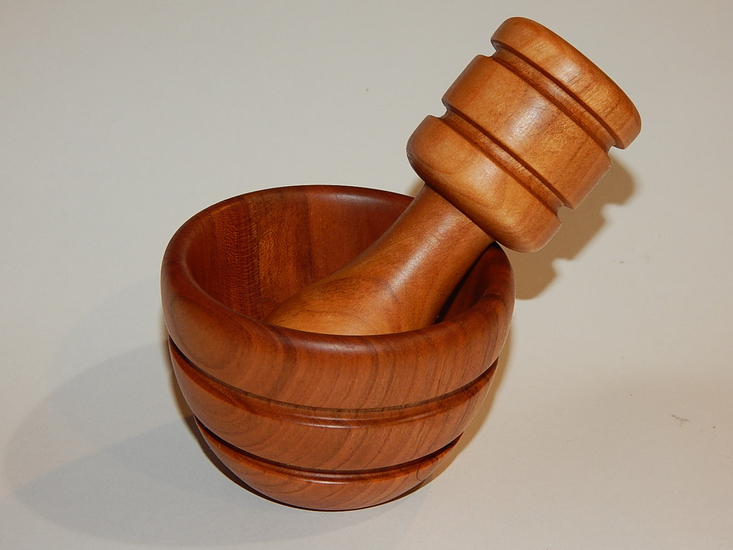 WILD CHERRY MORTAR AND PESTLE HANDMADE LATHE TURNED ARTISAN CRAFTED