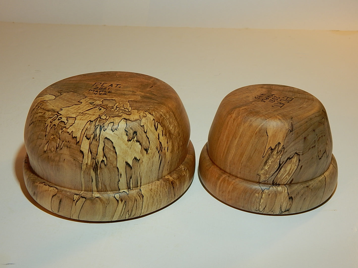 Maple 2 Bowl Set, Handmade Lathe Turned, Artisan Crafted