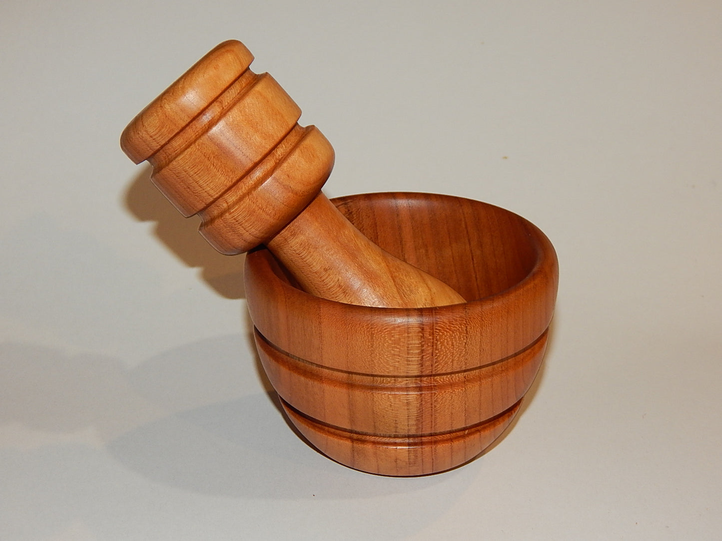 WILD CHERRY MORTAR AND PESTLE HANDMADE LATHE TURNED ARTISAN CRAFTED