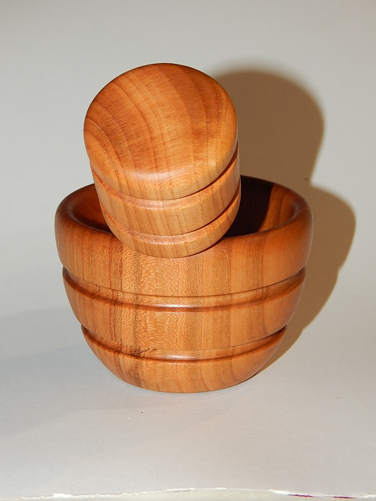 WILD CHERRY MORTAR AND PESTLE HANDMADE LATHE TURNED ARTISAN CRAFTED