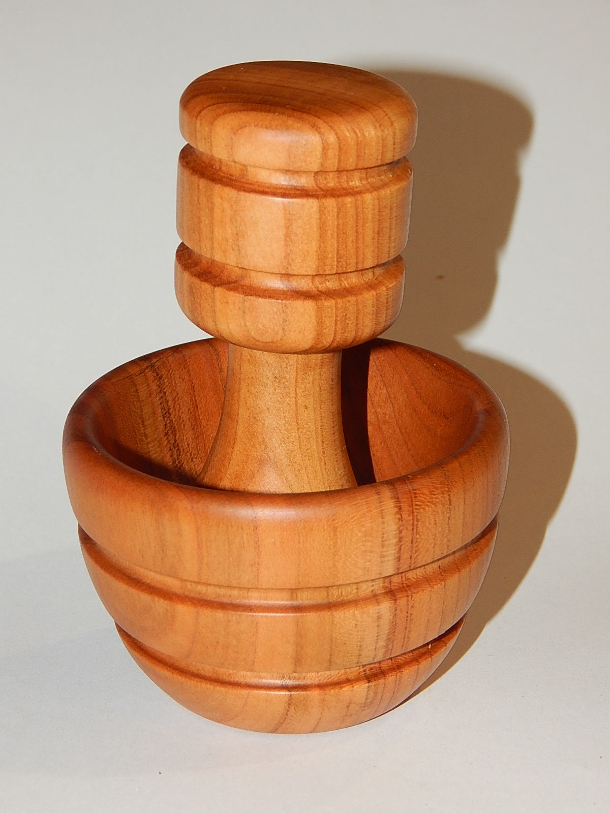 WILD CHERRY MORTAR AND PESTLE HANDMADE LATHE TURNED ARTISAN CRAFTED