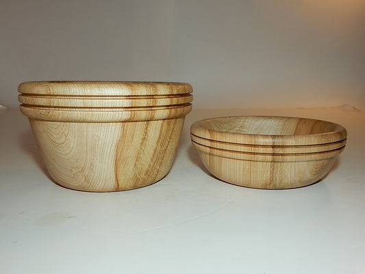 Maple 2 Bowl Set, Handmade Lathe Turned, Artisan Crafted