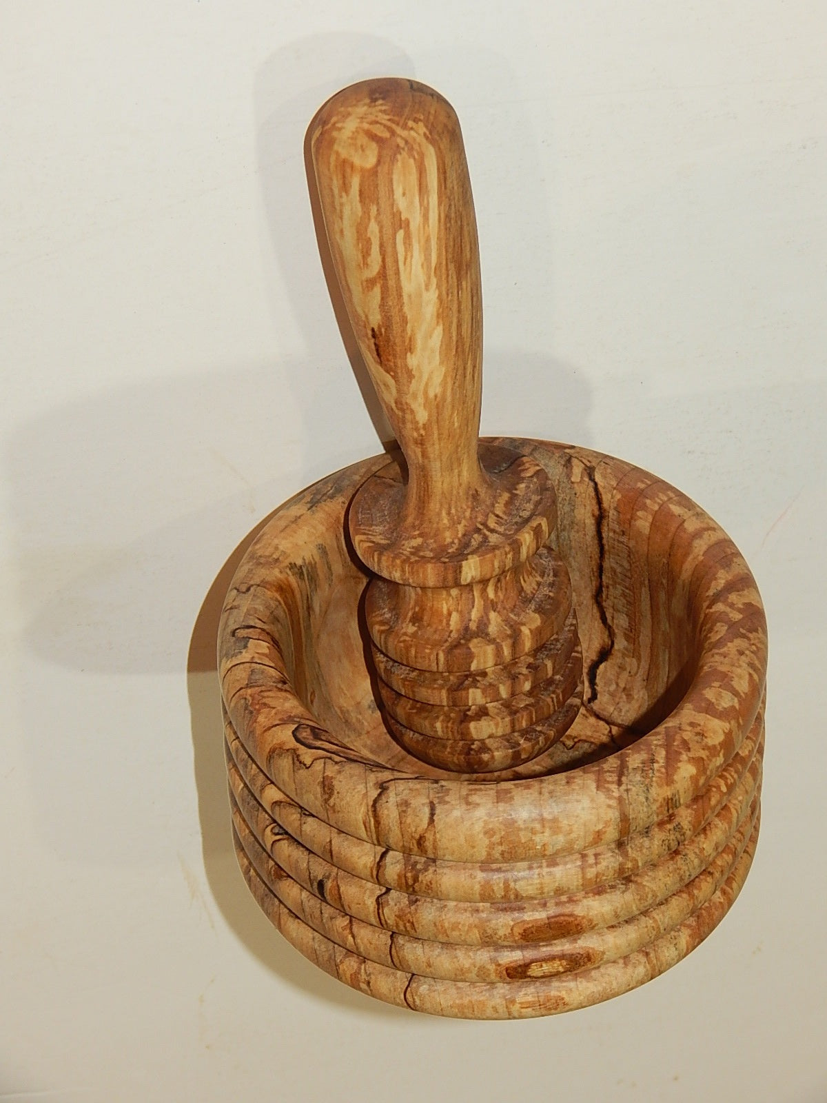 AMBROSIA MAPLE MORTAR AND PESTLE HANDMADE LATHE TURNED ARTISAN CRAFTED