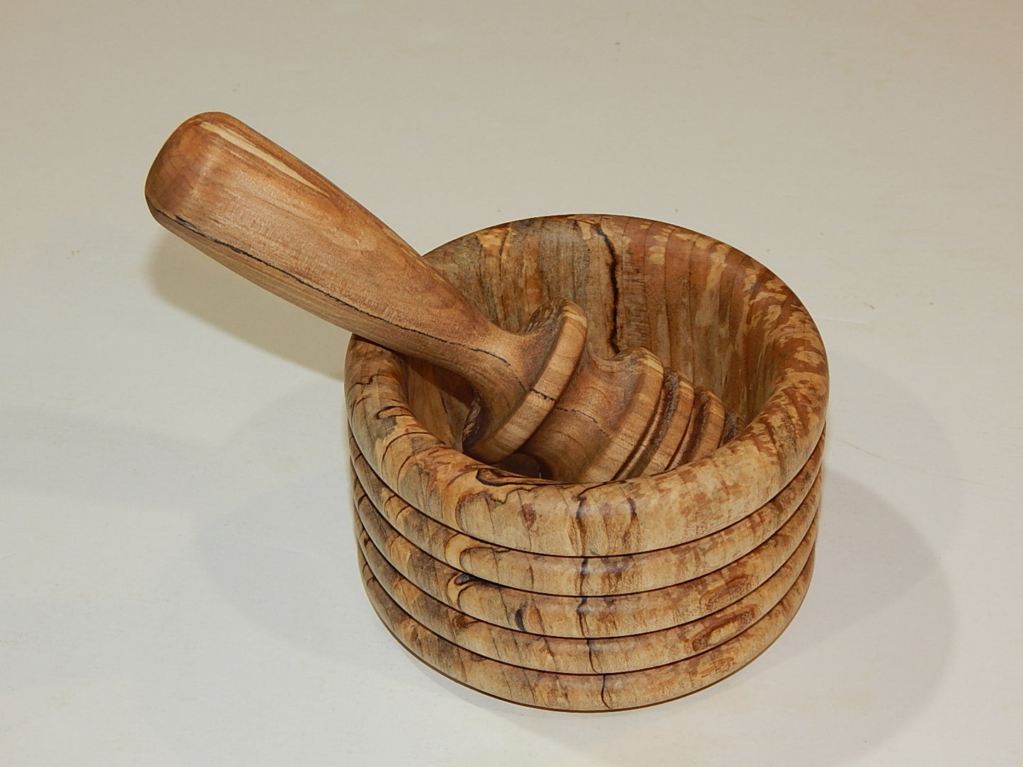 AMBROSIA MAPLE MORTAR AND PESTLE HANDMADE LATHE TURNED ARTISAN CRAFTED