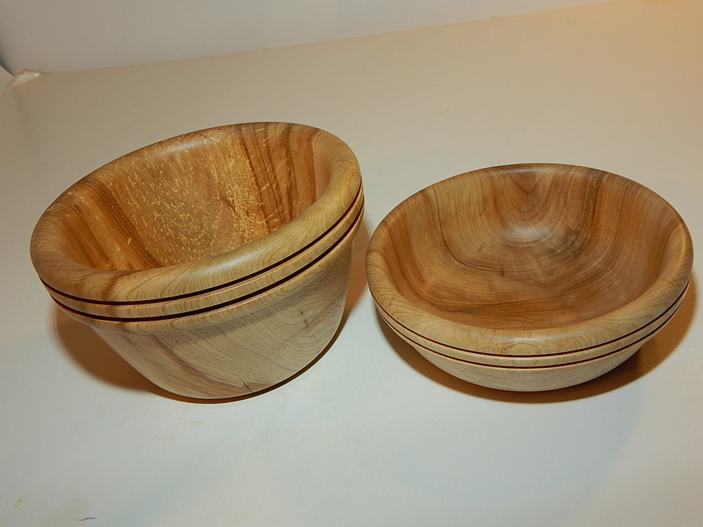 Maple 2 Bowl Set, Handmade Lathe Turned, Artisan Crafted