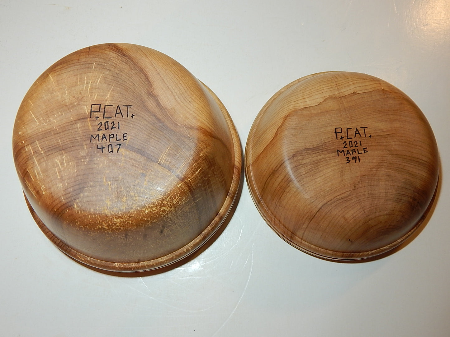 Maple 2 Bowl Set, Handmade Lathe Turned, Artisan Crafted