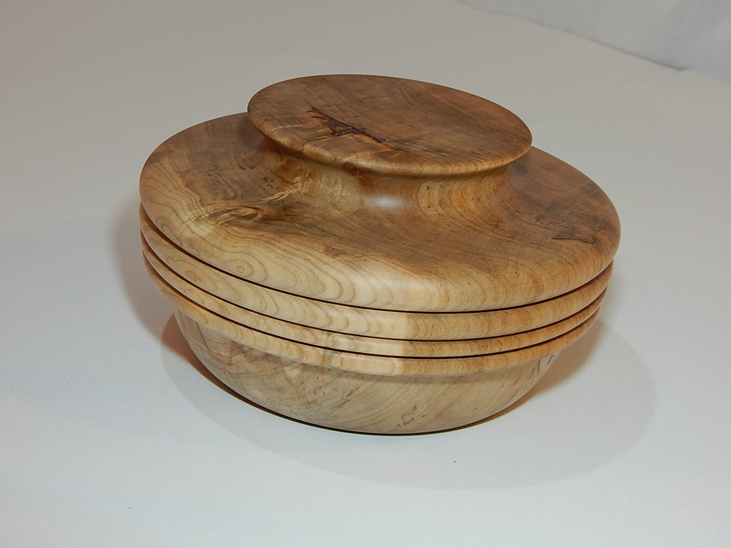 Maple Bowl with Lid, Handmade Lathe Turned Box, Artisan Crafted