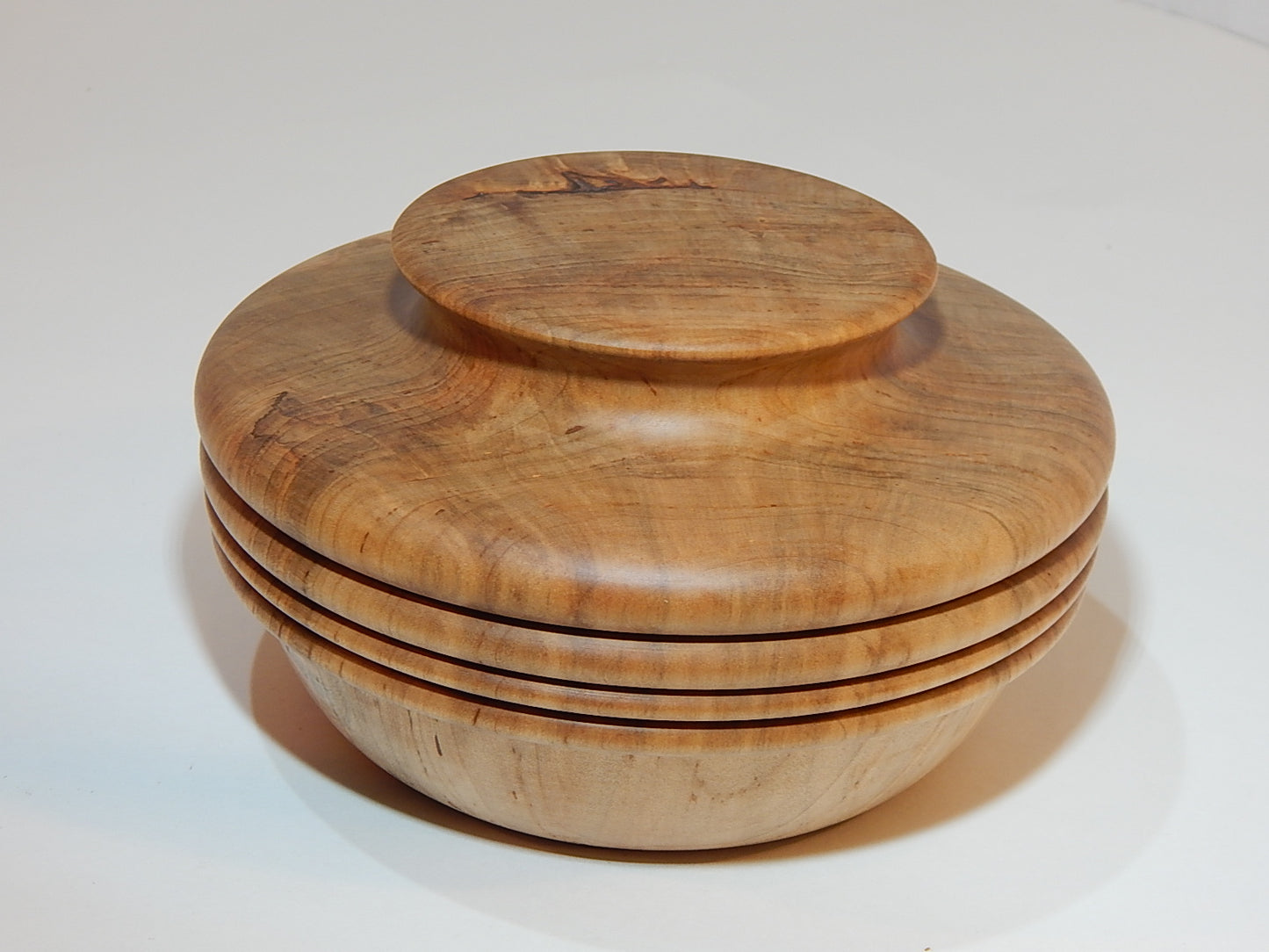 Maple Bowl with Lid, Handmade Lathe Turned Box, Artisan Crafted