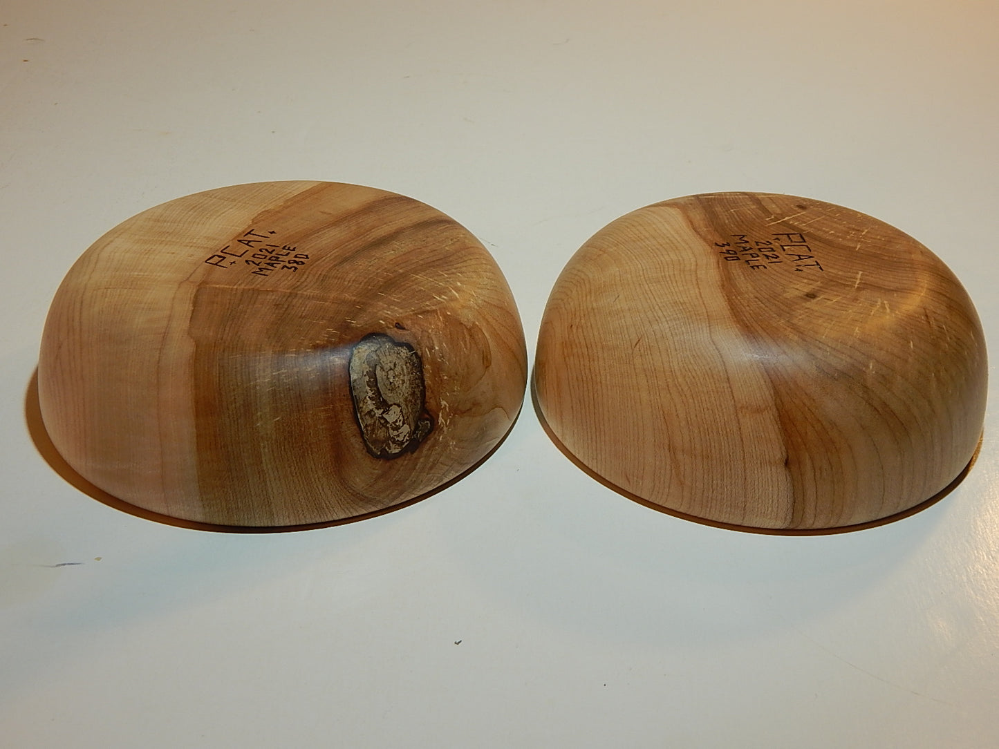 Maple 2 Bowl Set, Handmade Lathe Turned, Artisan Crafted