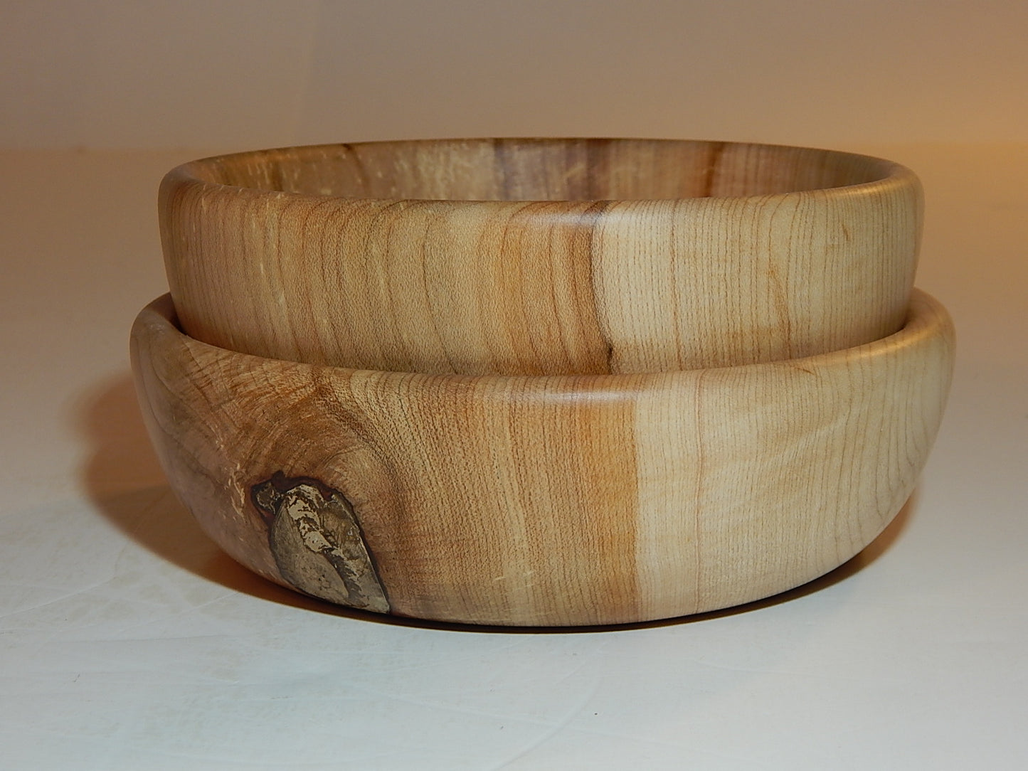 Maple 2 Bowl Set, Handmade Lathe Turned, Artisan Crafted