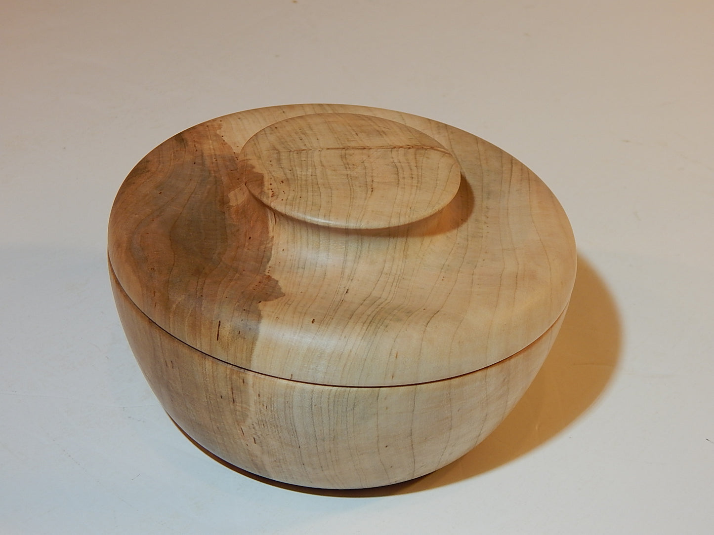 Maple Bowl with Lid, Handmade Lathe Turned Box, Artisan Crafted