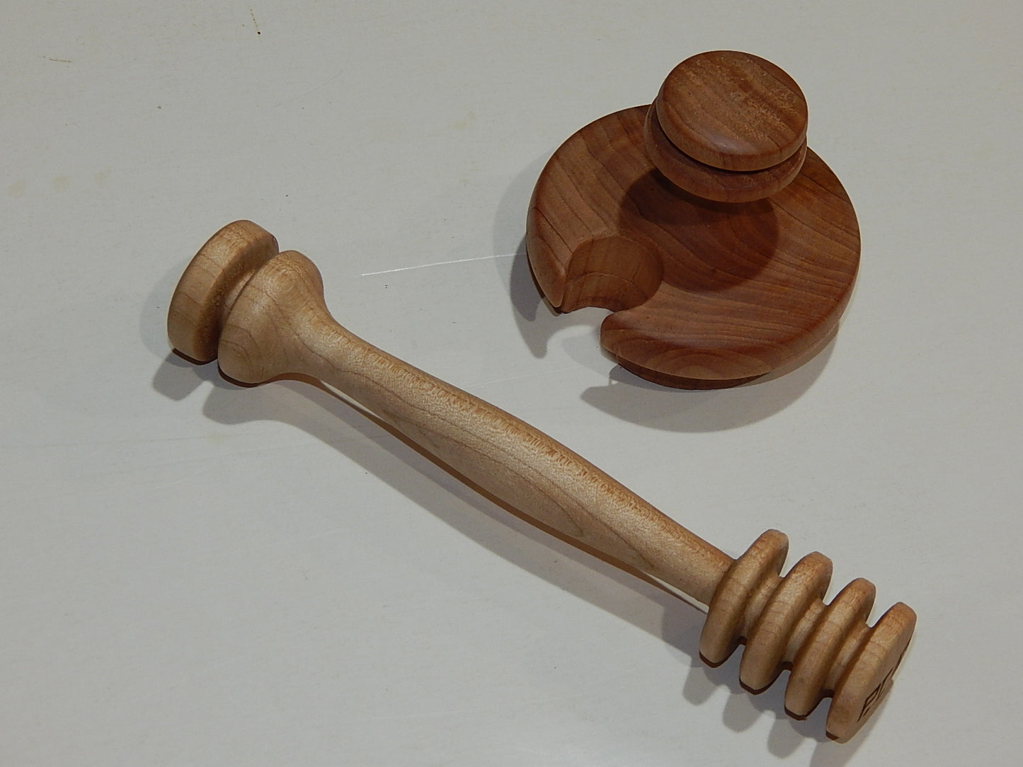 Honey Dipper with Lid and Jar, For The Honey Lover Handmade Artisan Crafted 6" Lathe Turned Maple