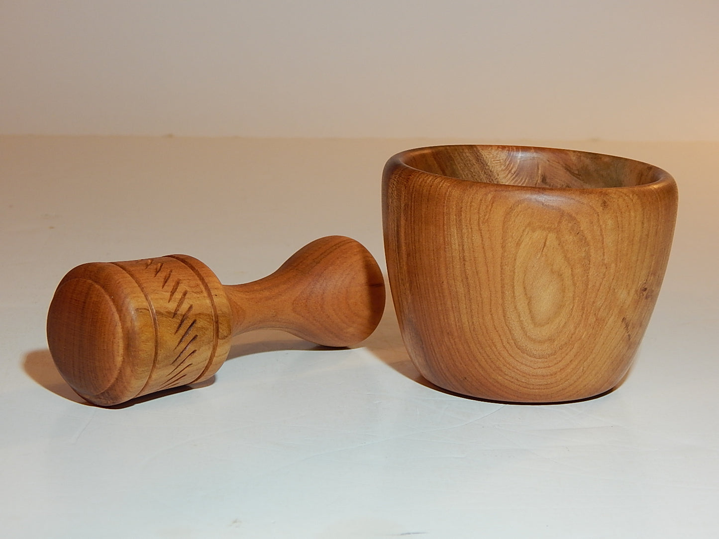 WILD CHERRY MORTAR AND PESTLE HANDMADE LATHE TURNED ARTISAN CRAFTED