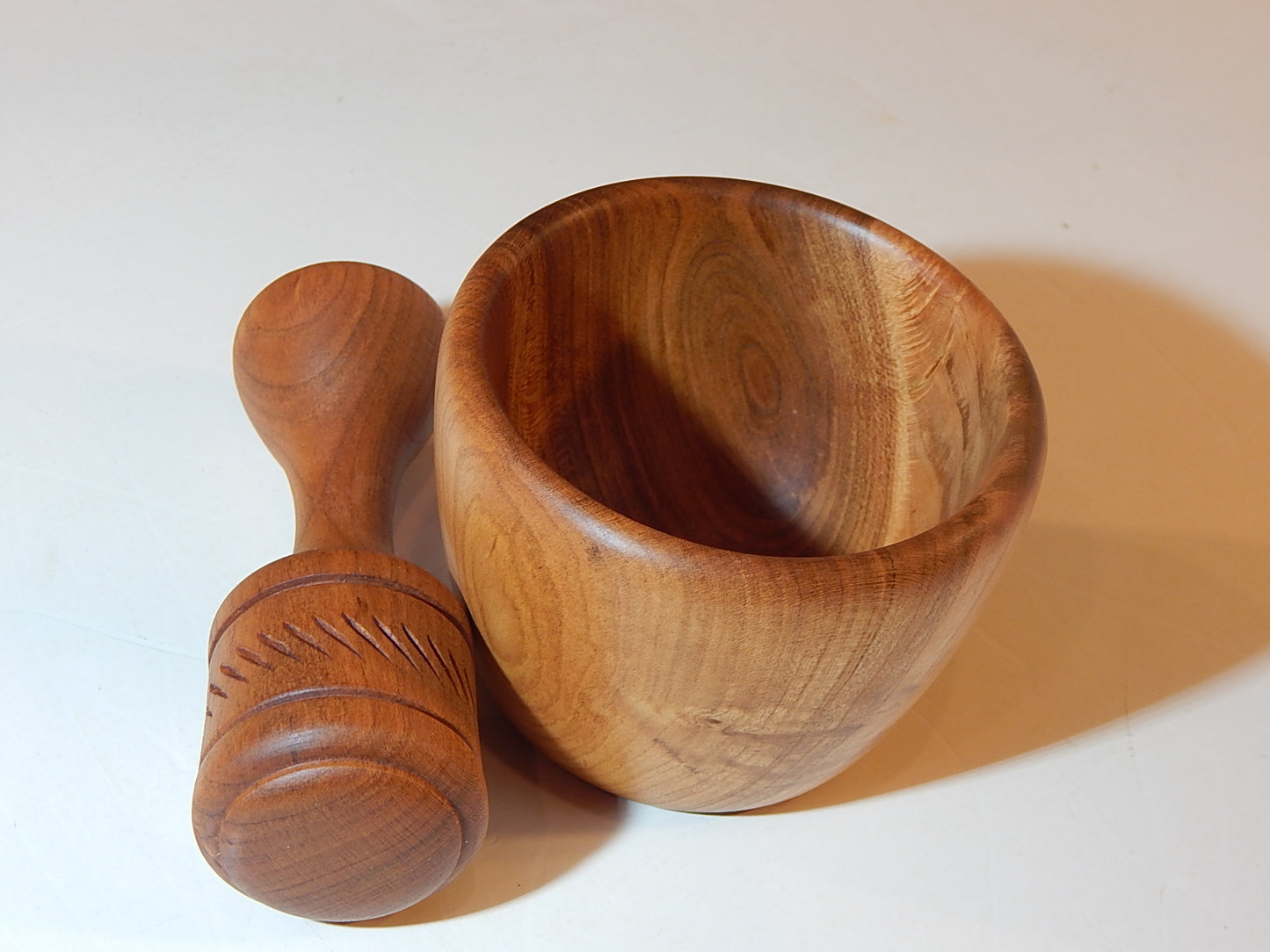 WILD CHERRY MORTAR AND PESTLE HANDMADE LATHE TURNED ARTISAN CRAFTED